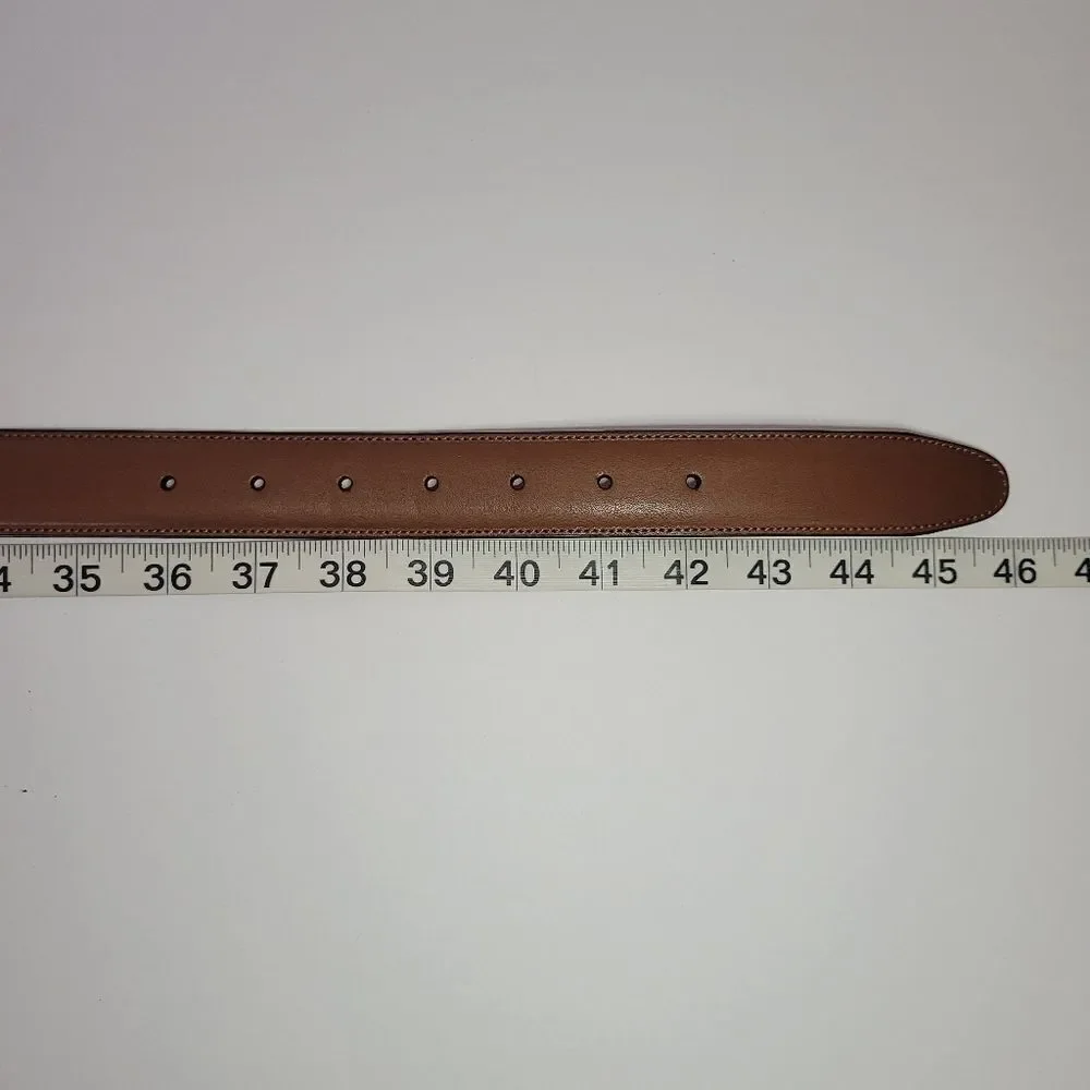 Perry Ellis Portfolio Men's Brown Leather Dress Belt